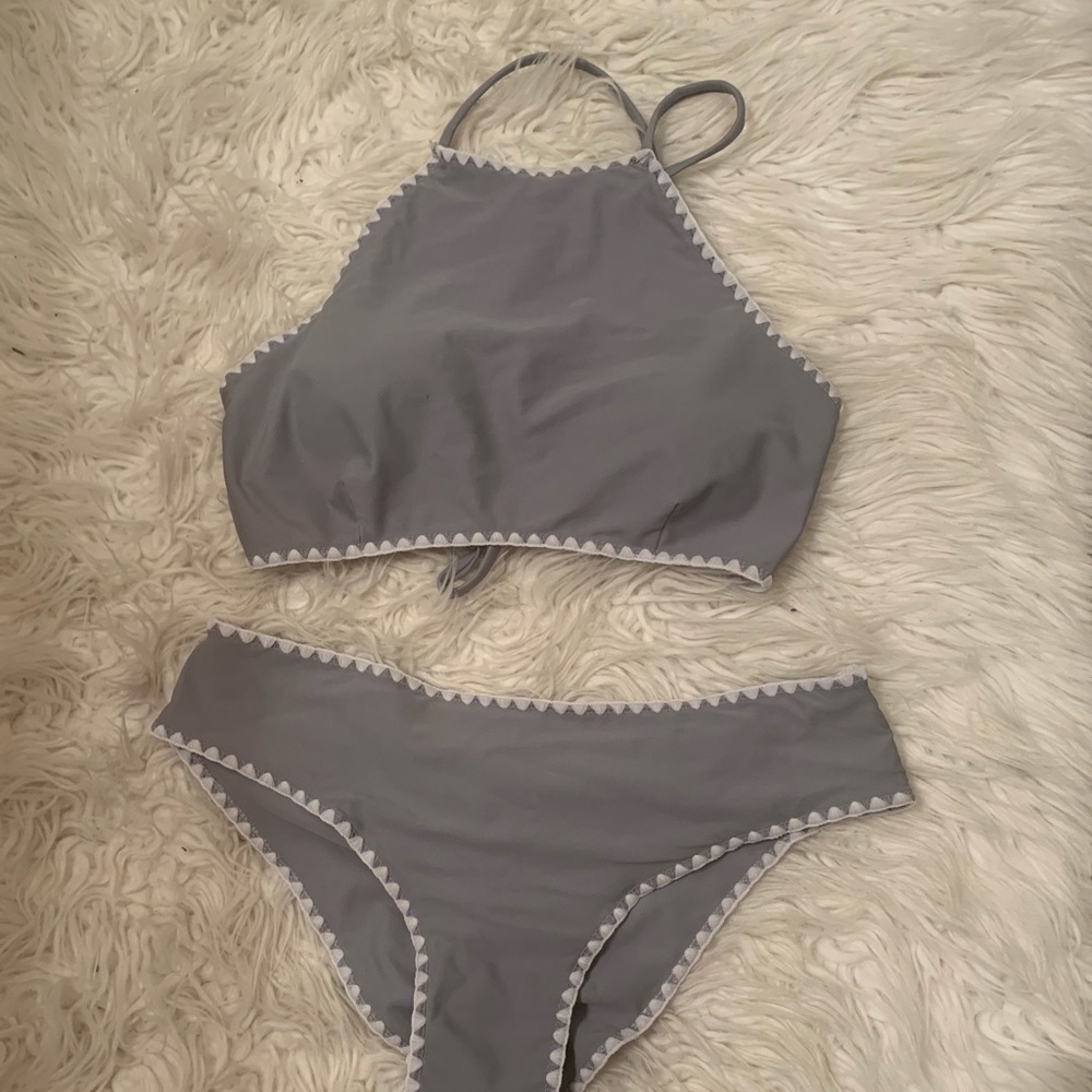 Grey halter bikini